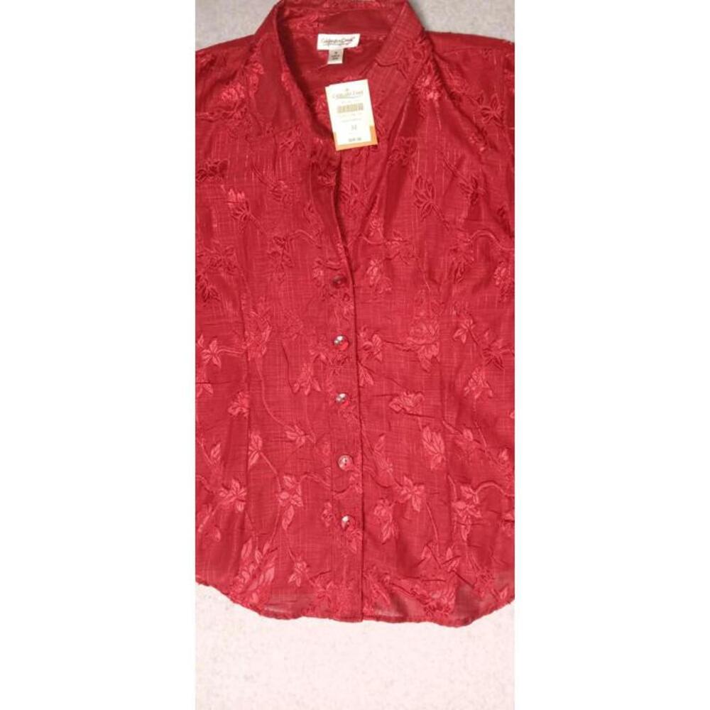 NWT! Coldwater Creek 3/4 Sleeve Semi Sheer Button Up Blouse Womens Size Medium - Picture 4 of 12